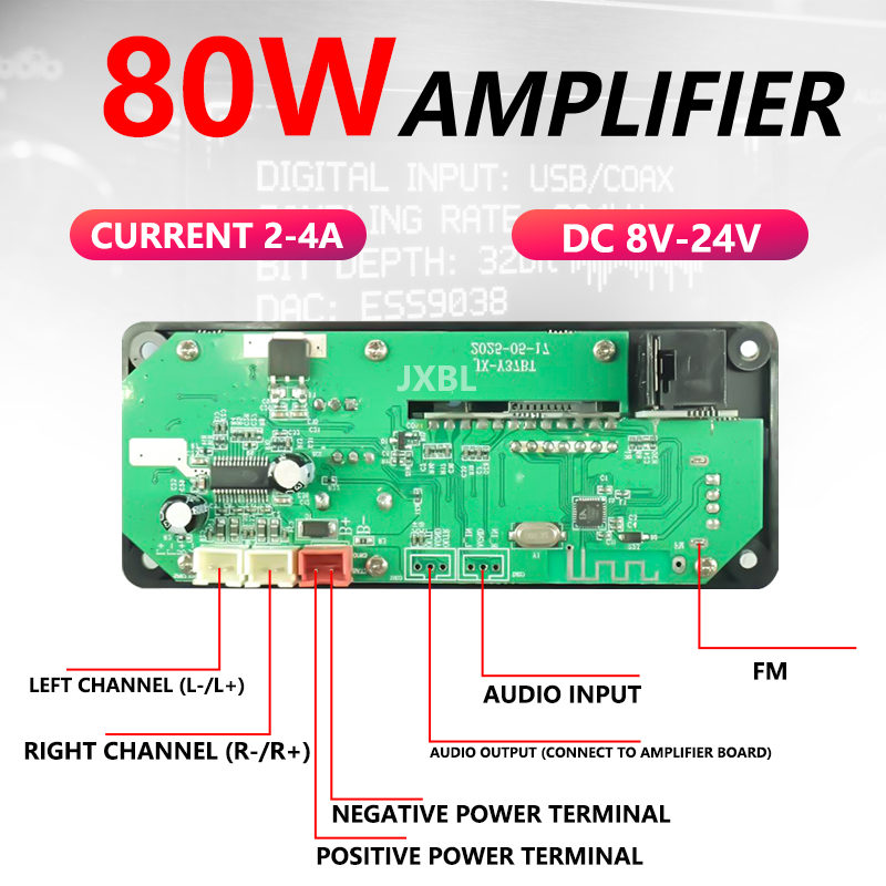 80W Bluetooth 5.0 MP3 Decoder  - Dac Board recension och pris
